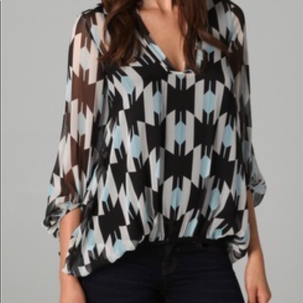 Dvf Kipling Silk Top Blouse - Size 2 - Diane